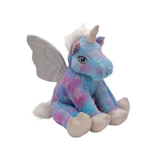 PÉGASE BLEU ET ROSE 40CM