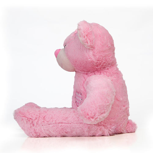 Pink Teddy Bear with Heart Patch 20 cm