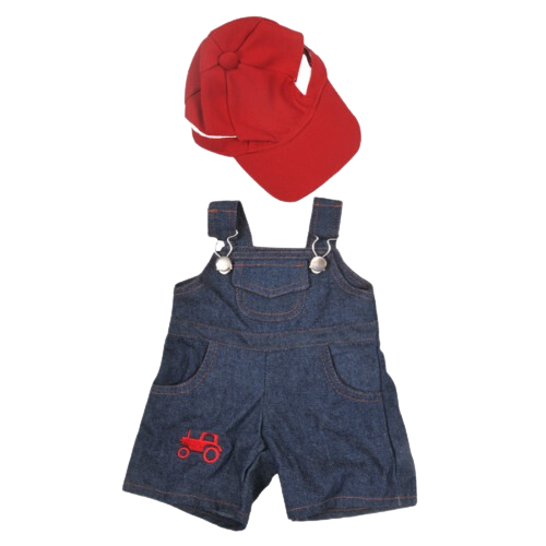 SALOPETTE JEANS CASQUETTE ROUGE