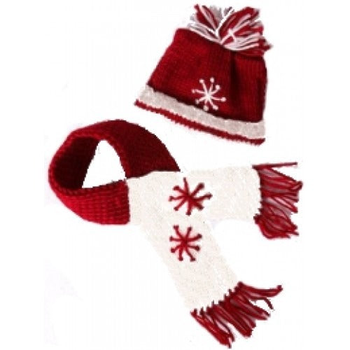 TUQUE ROUGE & FOULARD FLOCON