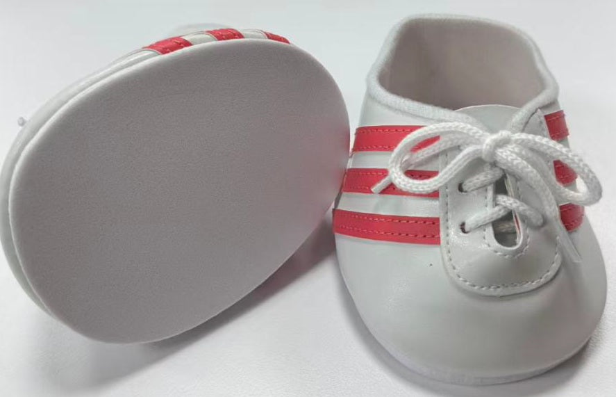 WHITE AND PINK SPORTS SHOES
